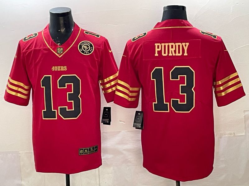 Men San Francisco 49ers #13 Purdy Red gold 2026 Nike Limited NFL Jersey style 112